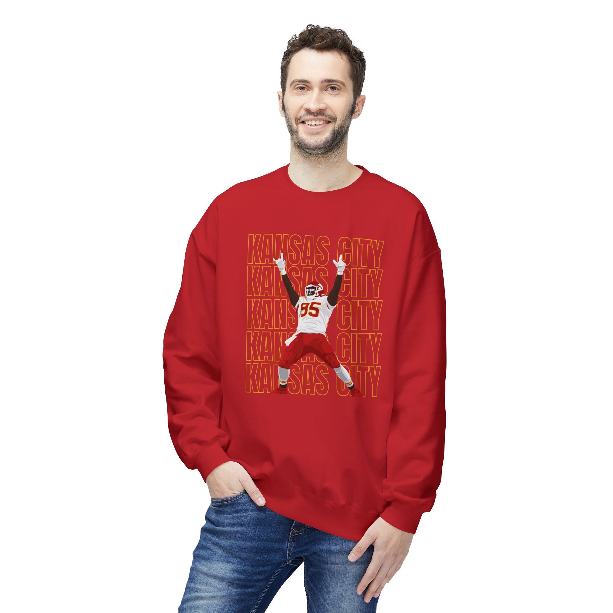 Kansas City Chris Jones Fleece Crewneck Sweatshirt